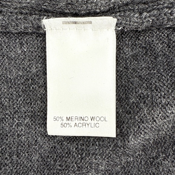 Turnbury Men's M Gray V-Neck Textured Rib Knit Merino Wool Blend Sweater - Picture 8 of 9